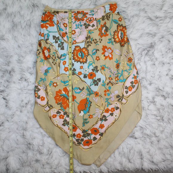 Etcetera 100% Silk Floral Skirt Asymmetrical Hem - Picture 4 of 12